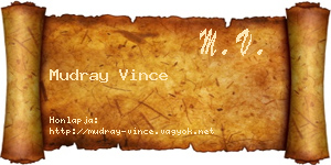 Mudray Vince névjegykártya